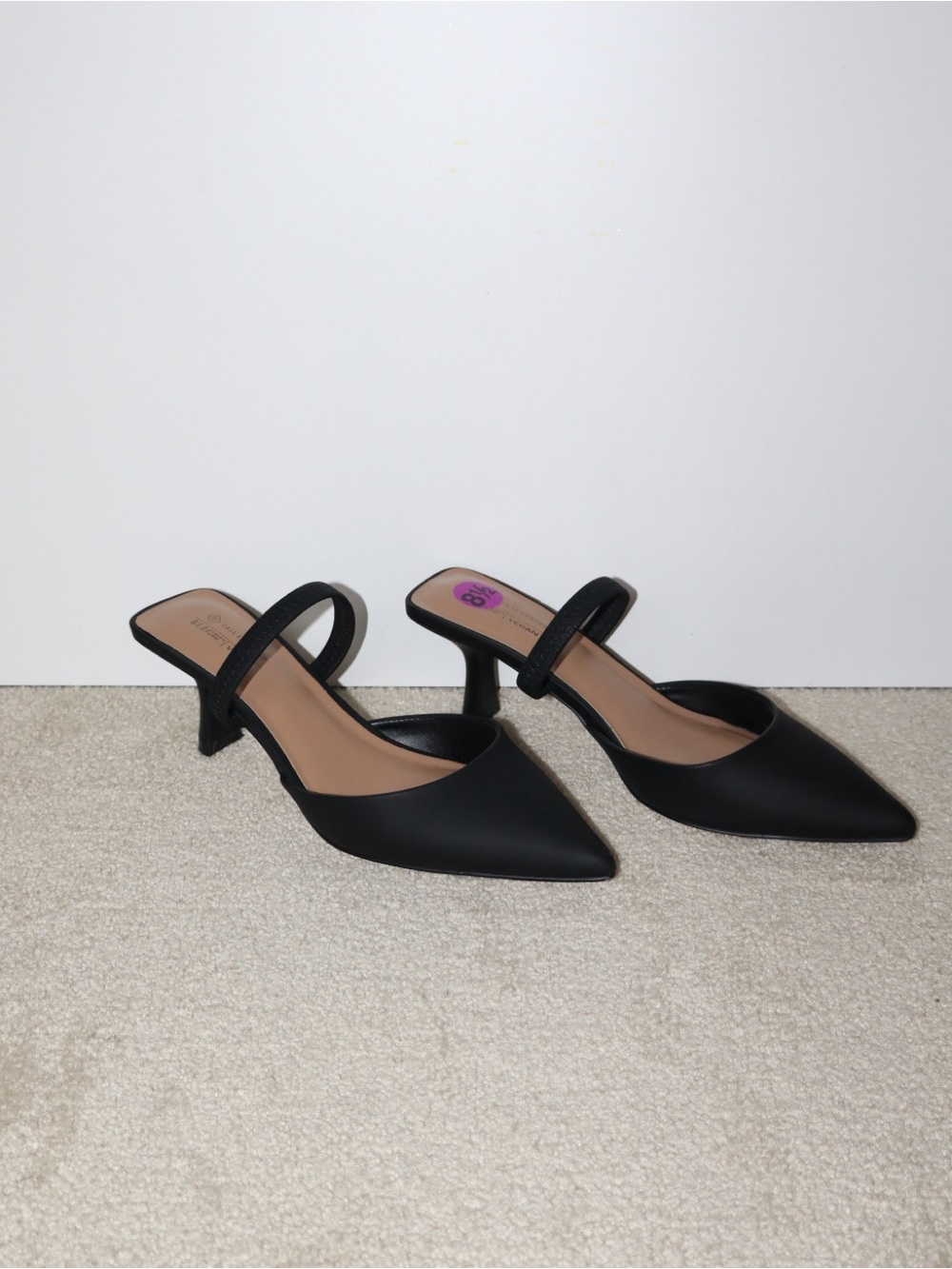 Call It Spring Black Pointed Mule Heels with Strap